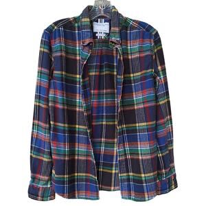 Denim & Flower Ricky Singh Men's 100% Cotton Plaid Flannel Shirt S Navy Green